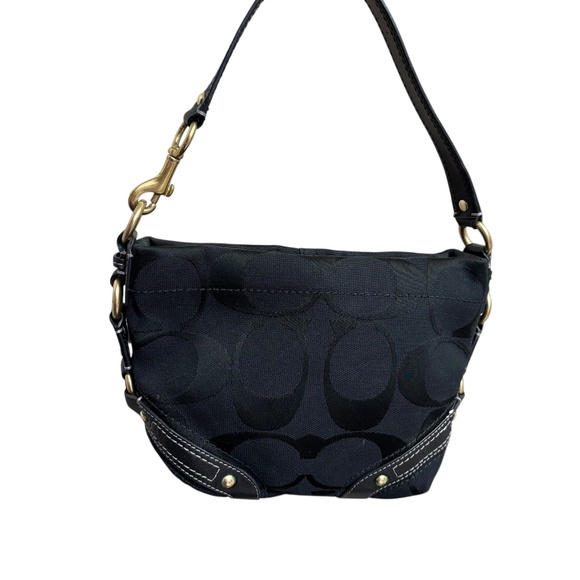 Coach signature black vintage Y2K mini Carly hobo bag - Picture 1 of 10